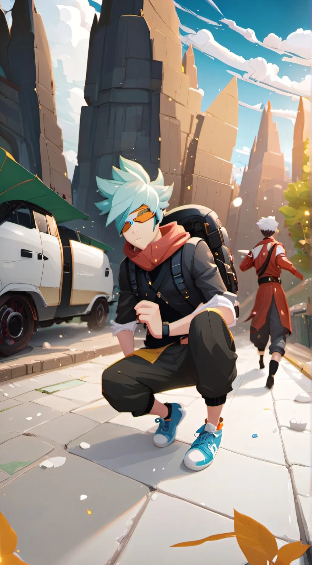 ai character: sasuke and Naruto  background