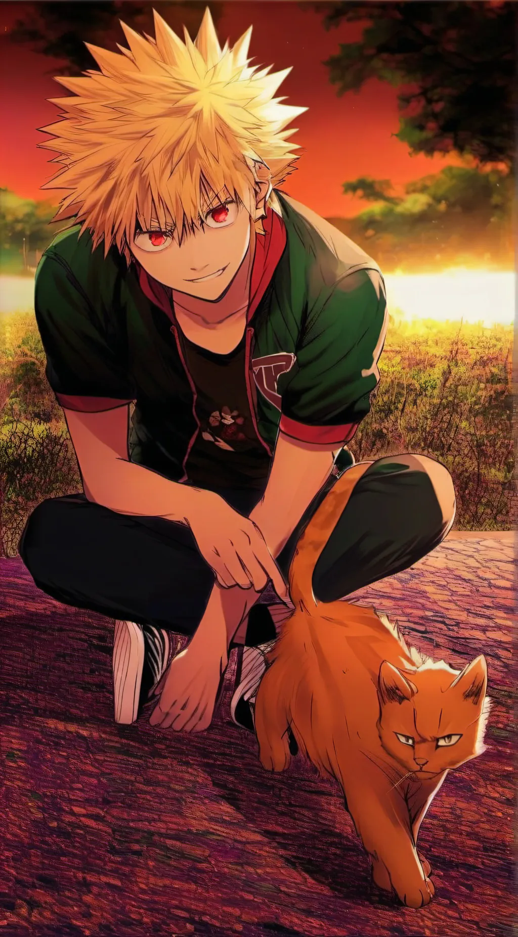ai character: Katsuki Bakugo background
