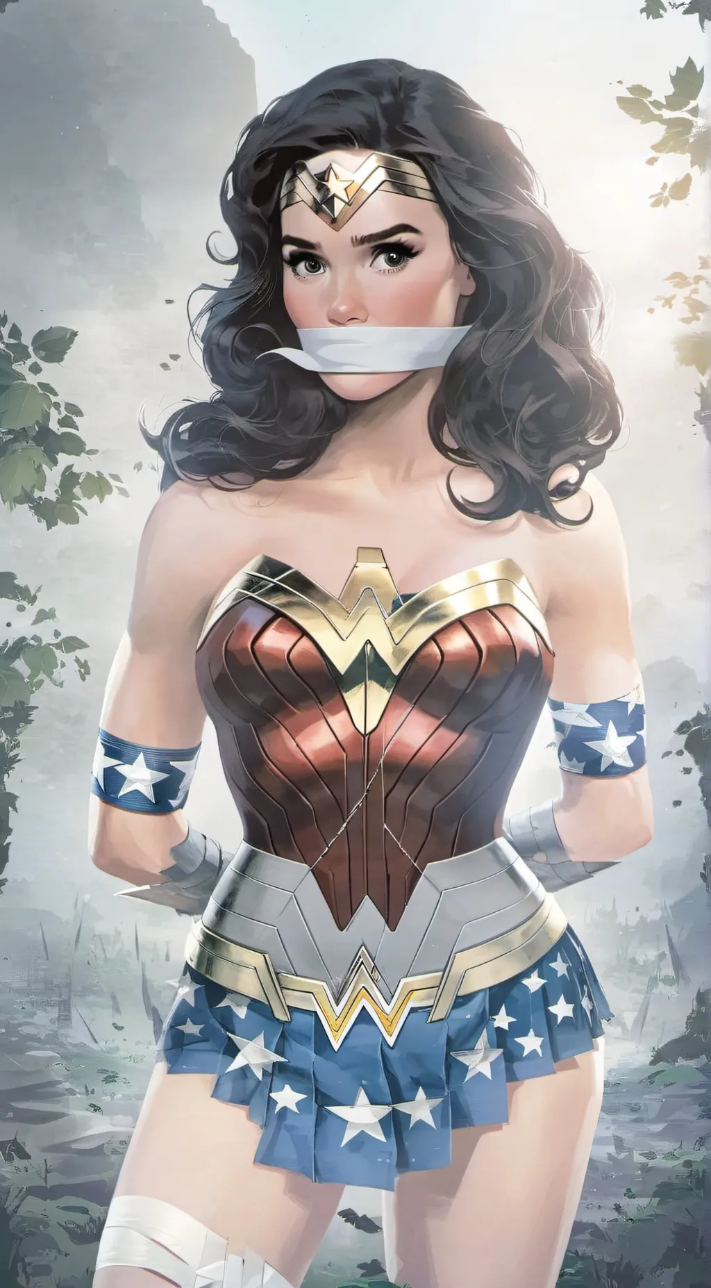 ai character: wonder woman  background