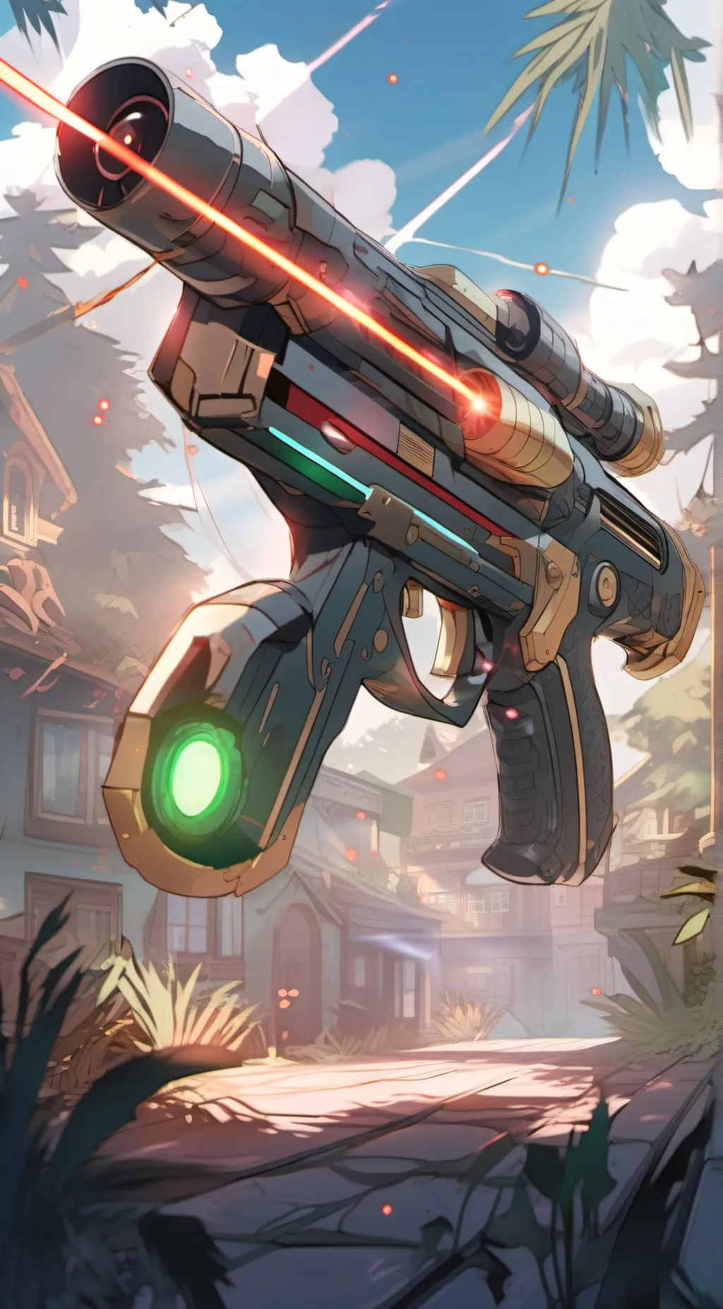 ai character: laser gun background
