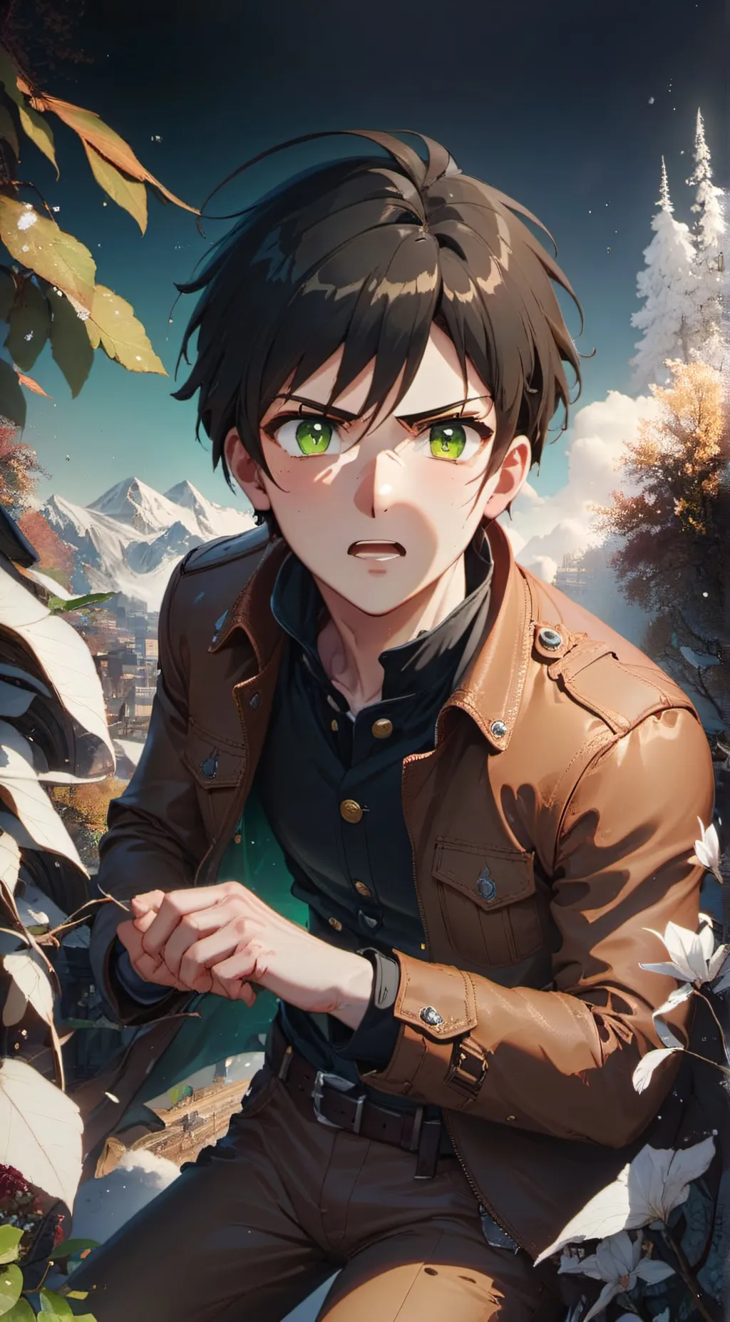 ai character: Eren Yeager  background