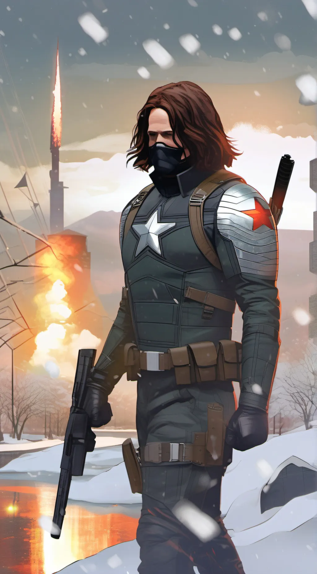 ai character: Winter soldier background