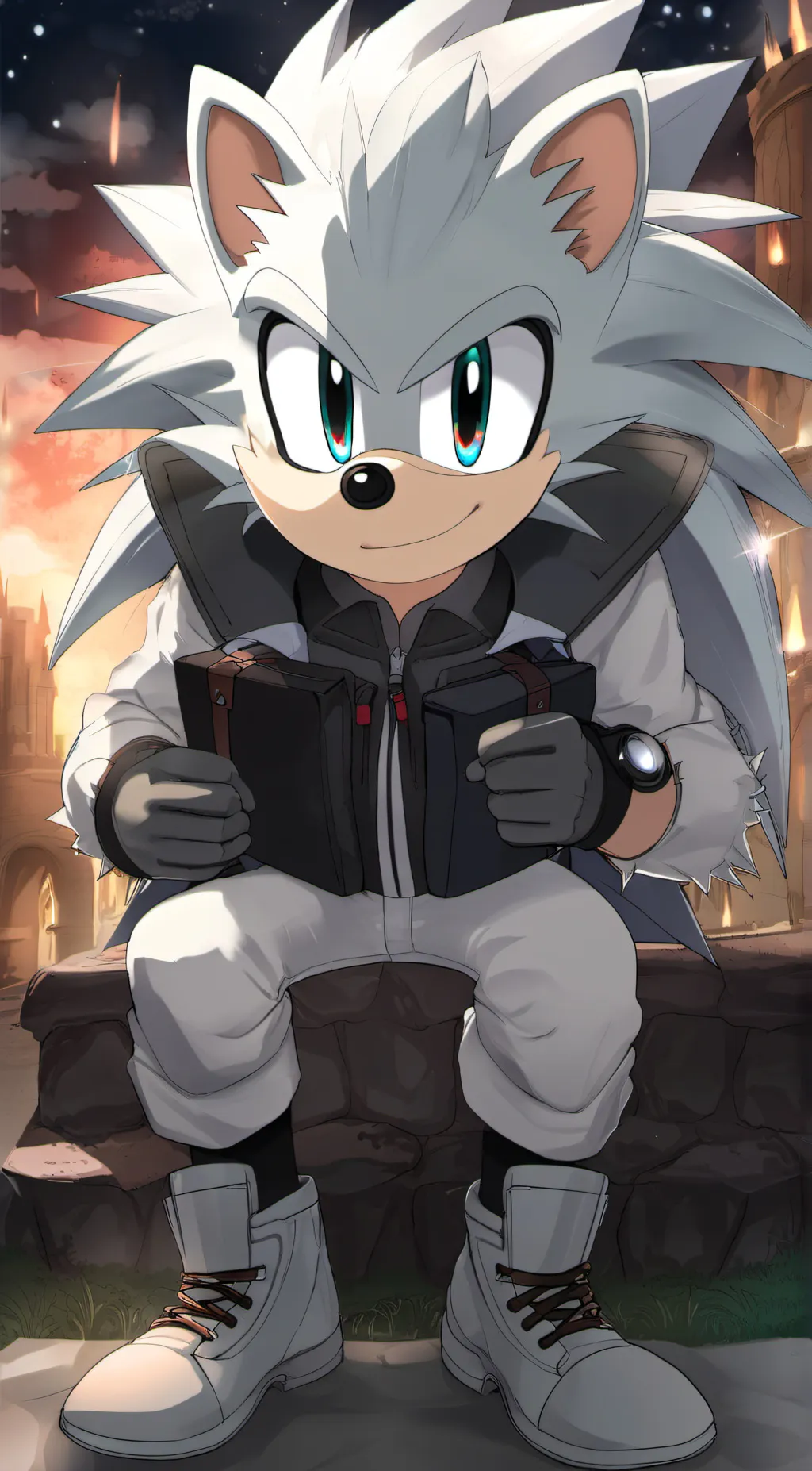 ai character: Silver background