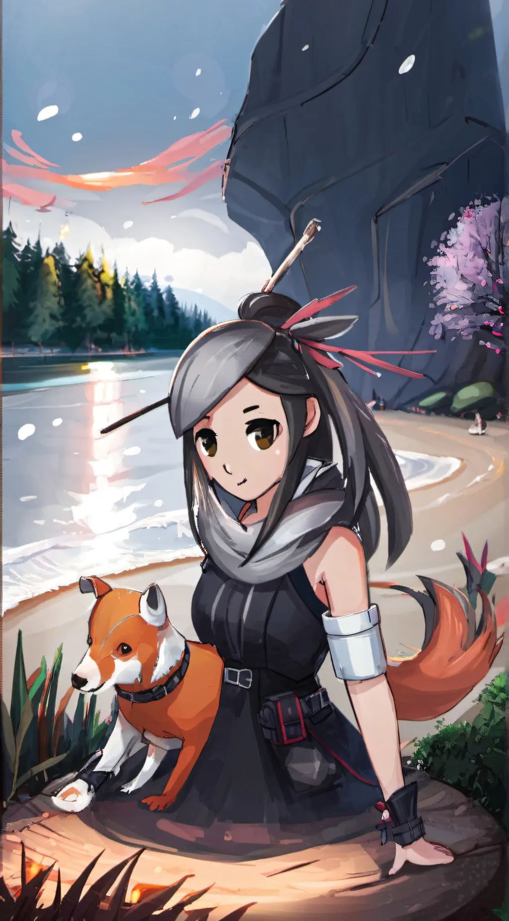 ai character: flower background
