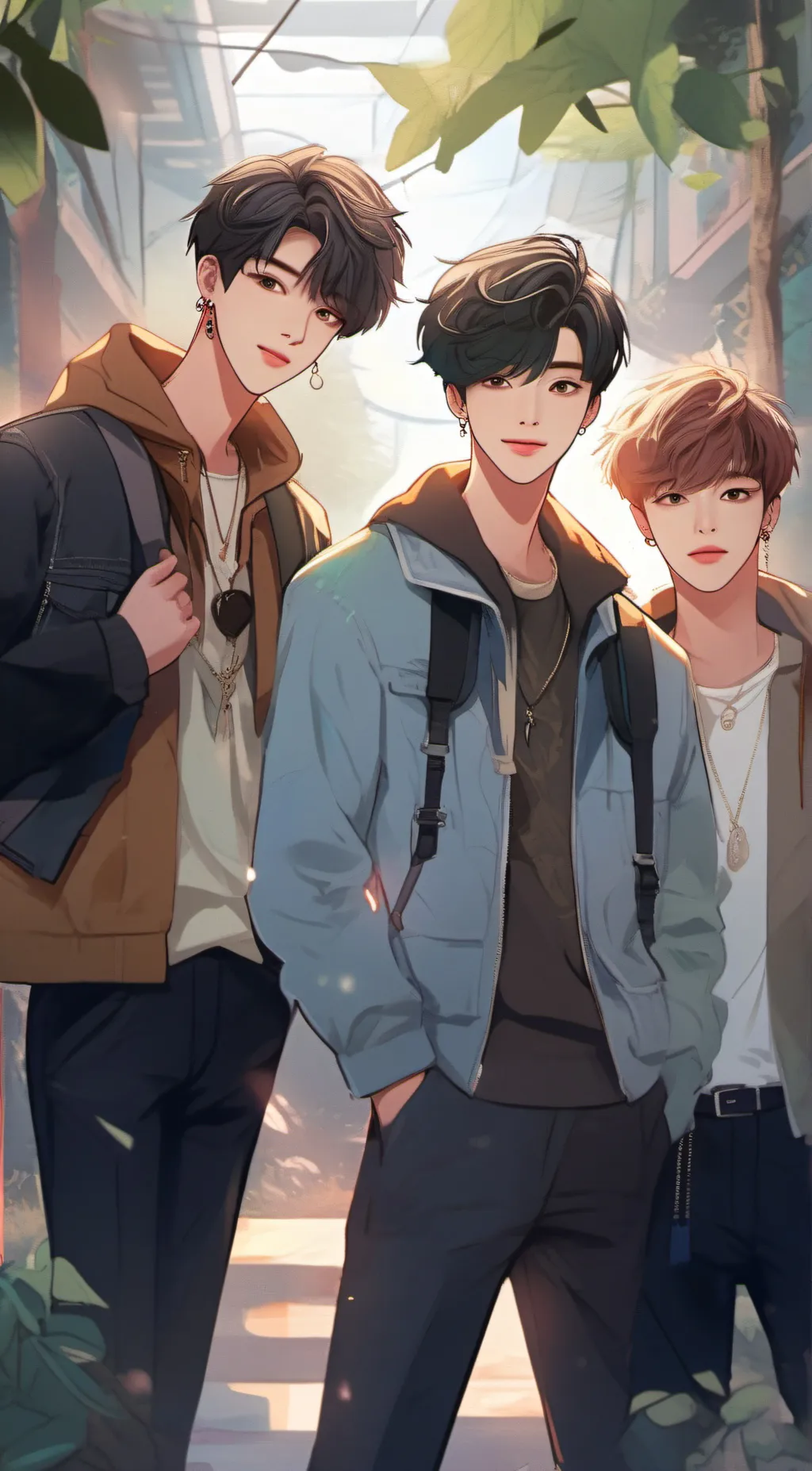 ai character: Oliver,Kai,David background