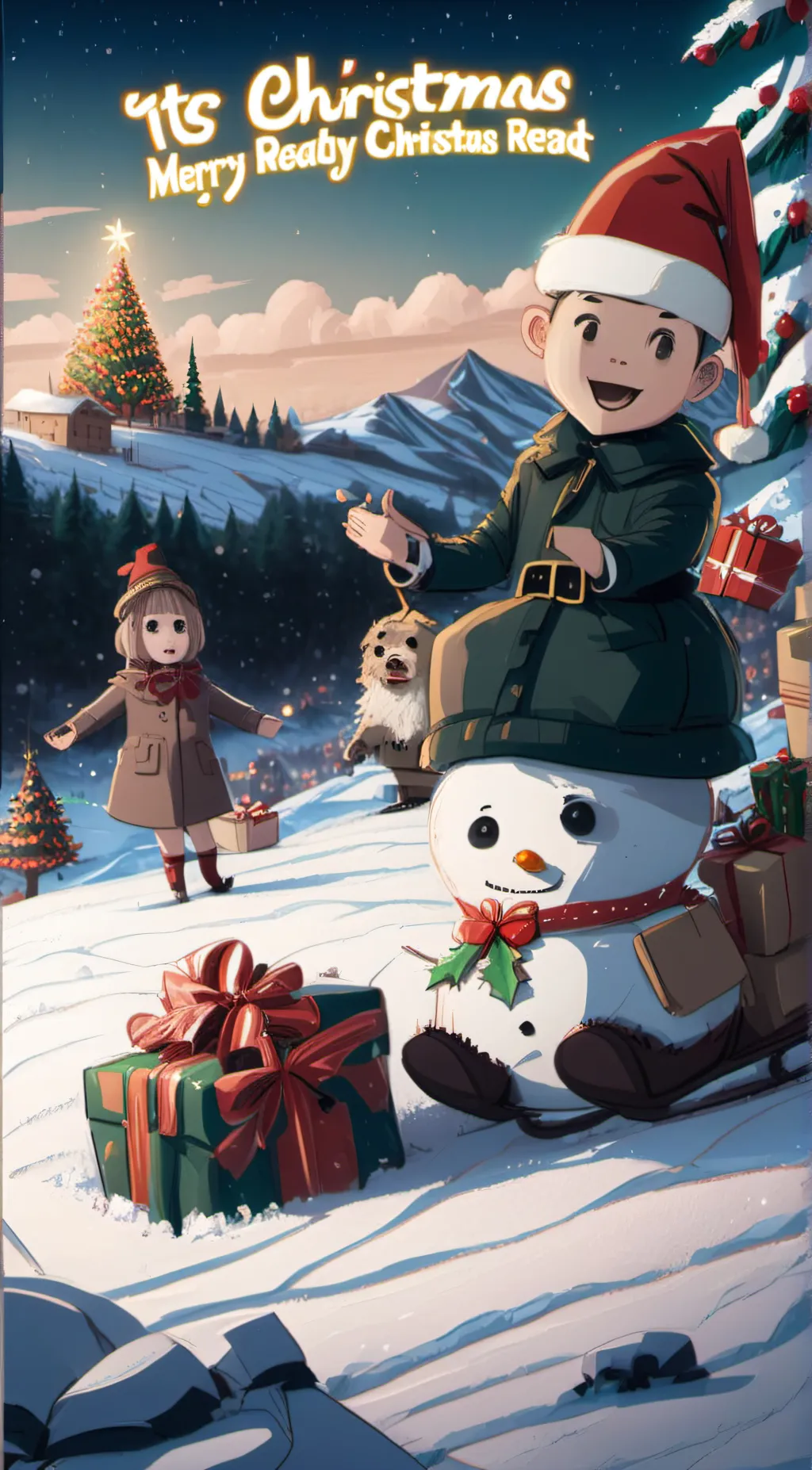 ai character: Christmas background