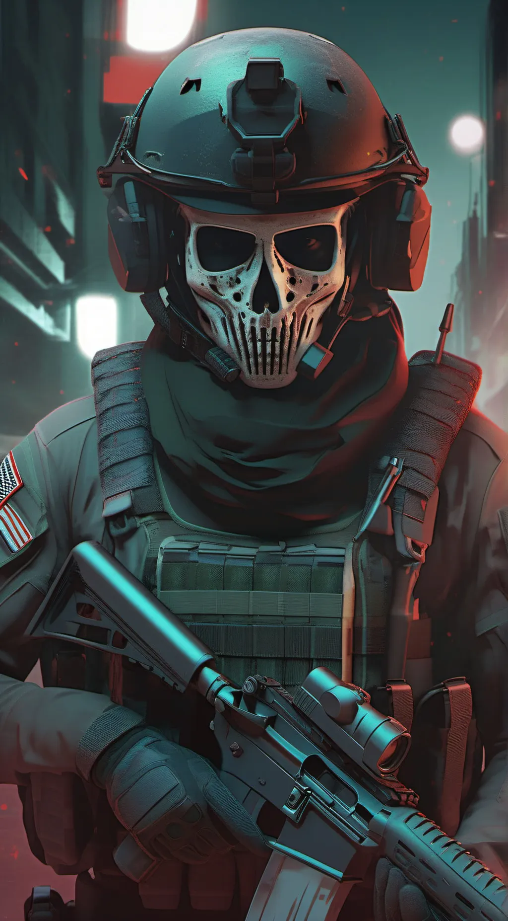 ai character: Ghost background