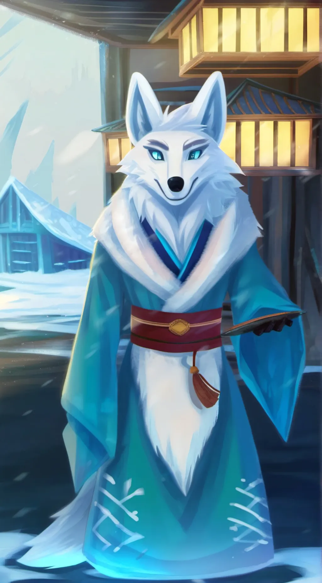 ai character: Winter's icedome  background