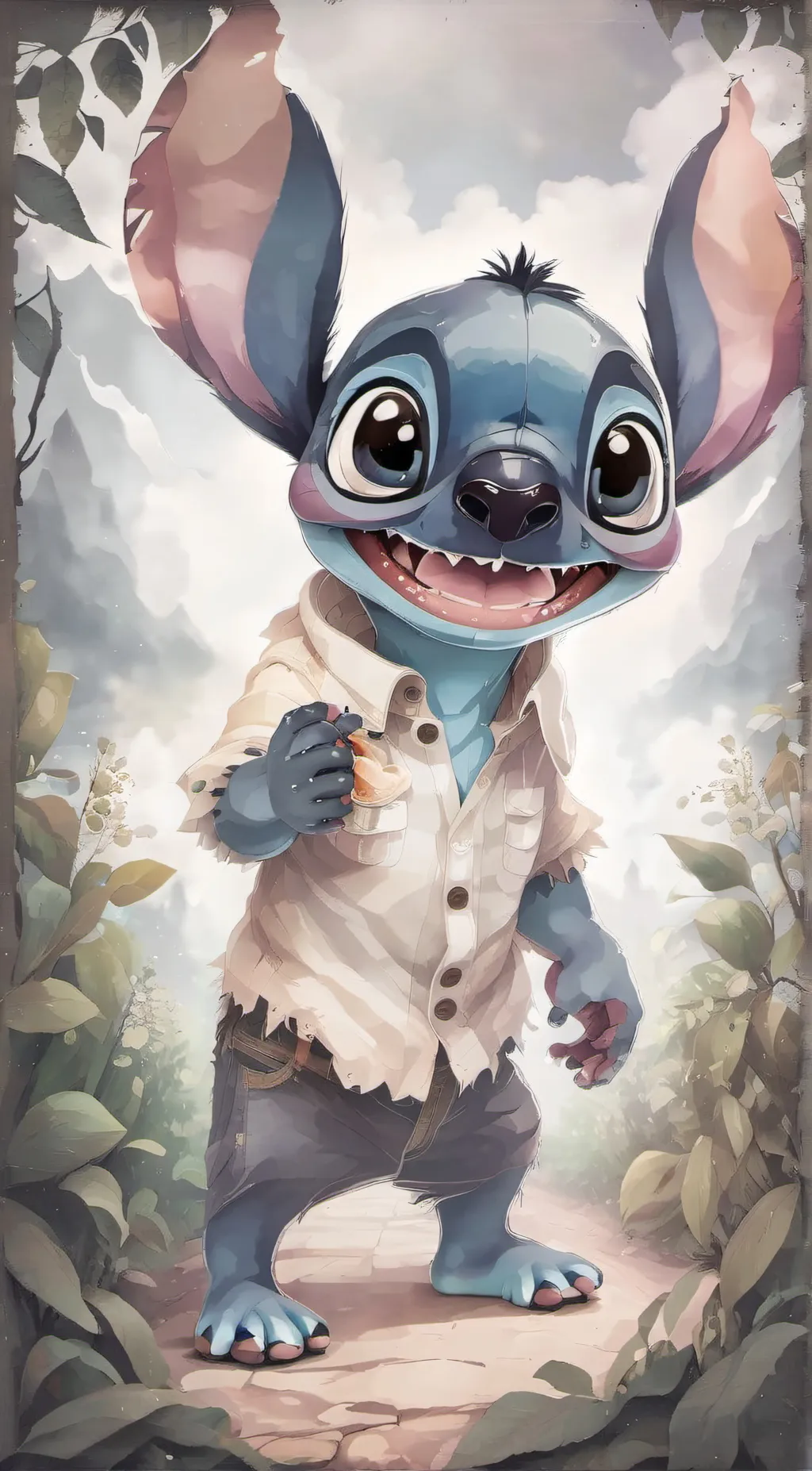 ai character: stitch background
