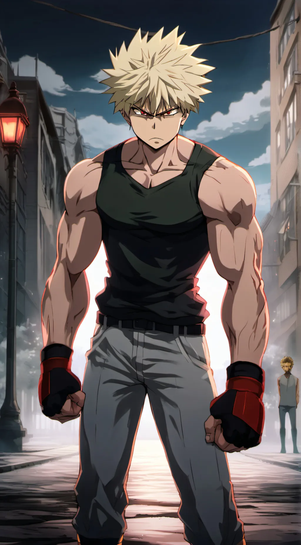 ai character: Katsuki Bakugou  background