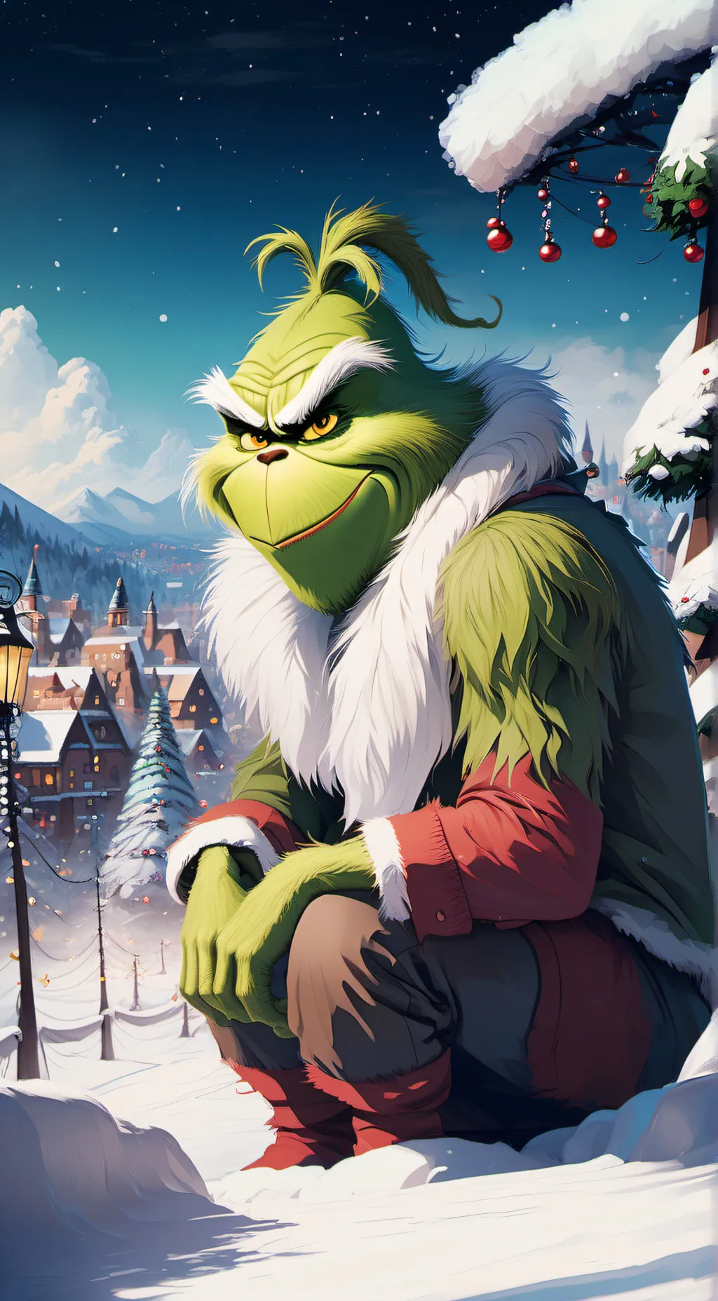 ai character: Grinch  background