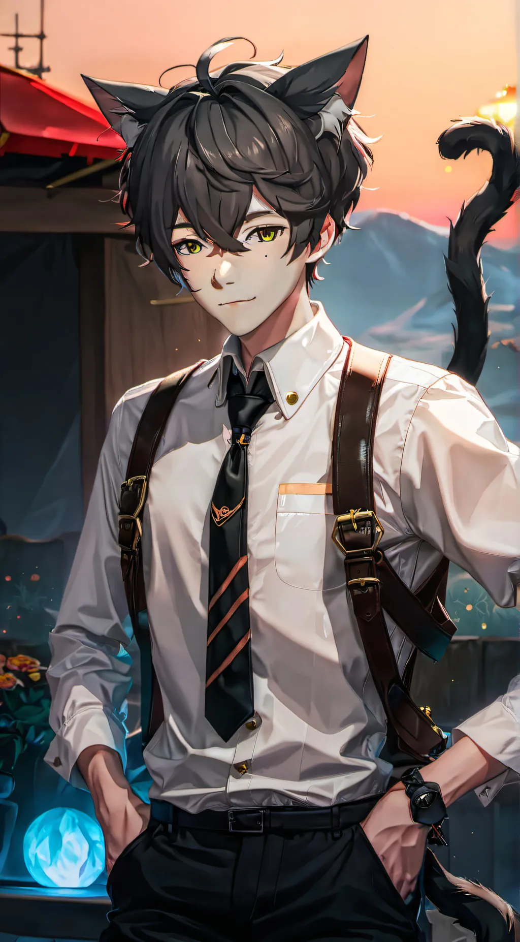 ai character: fluffy  background
