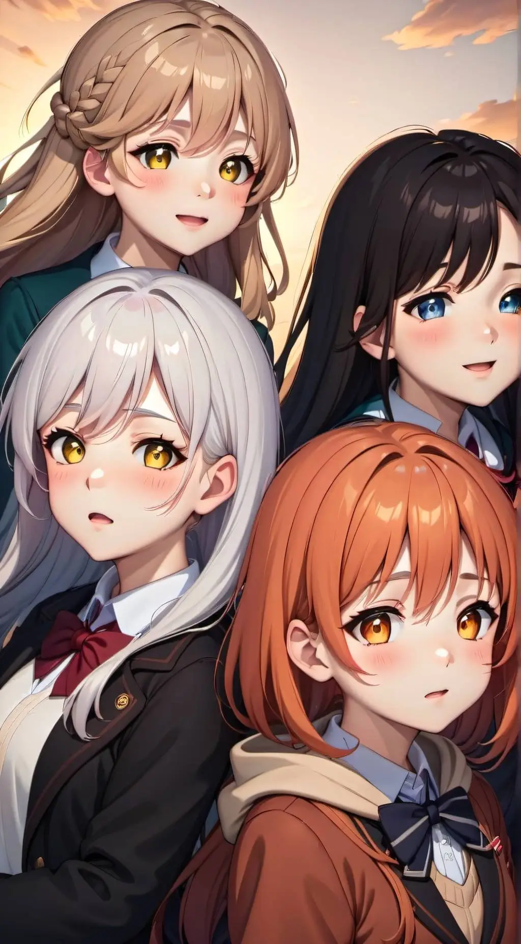 ai character: Girl group background