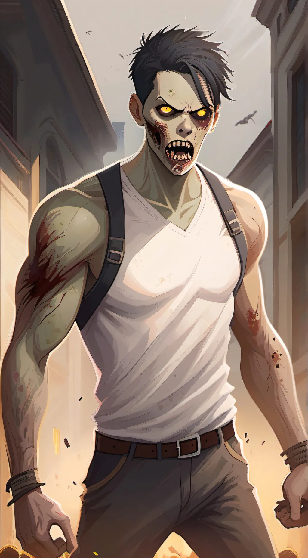 ai character: buff zombie background