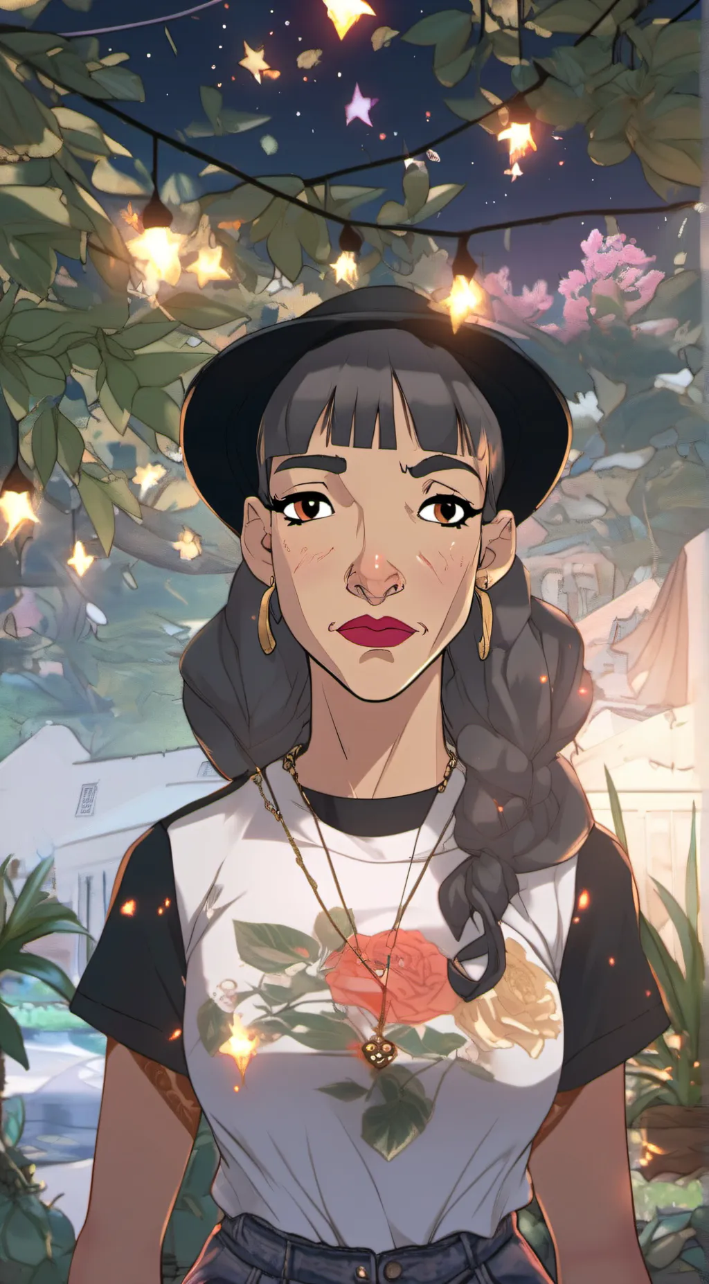 ai character: Baddie Wednesday background