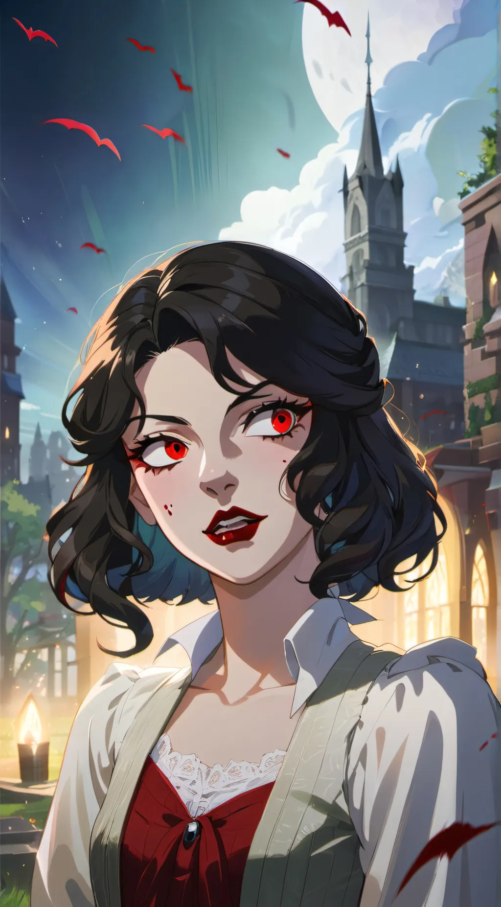 ai character: Vampire Snow White background