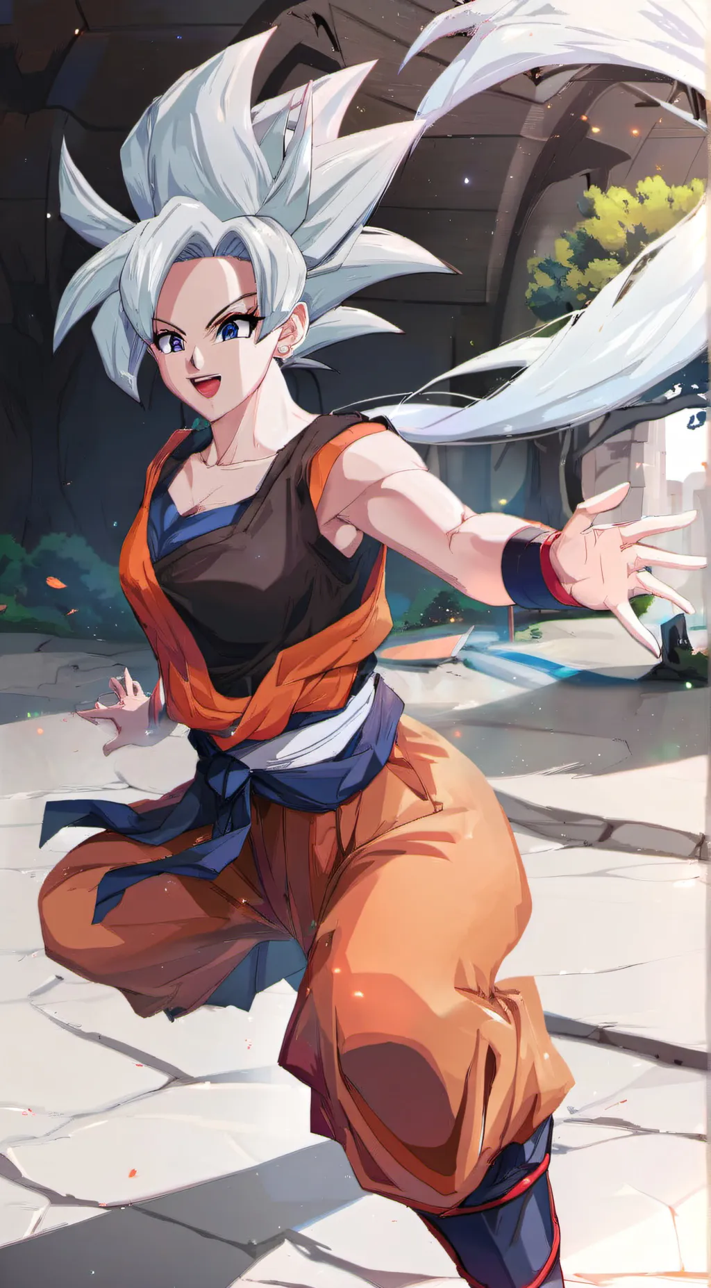 ai character: Female goku background