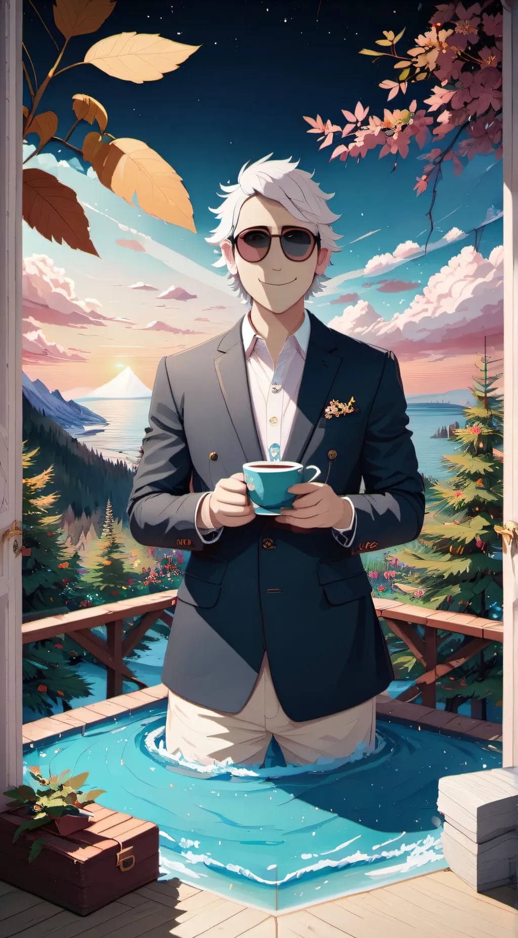 ai character: Chill face background