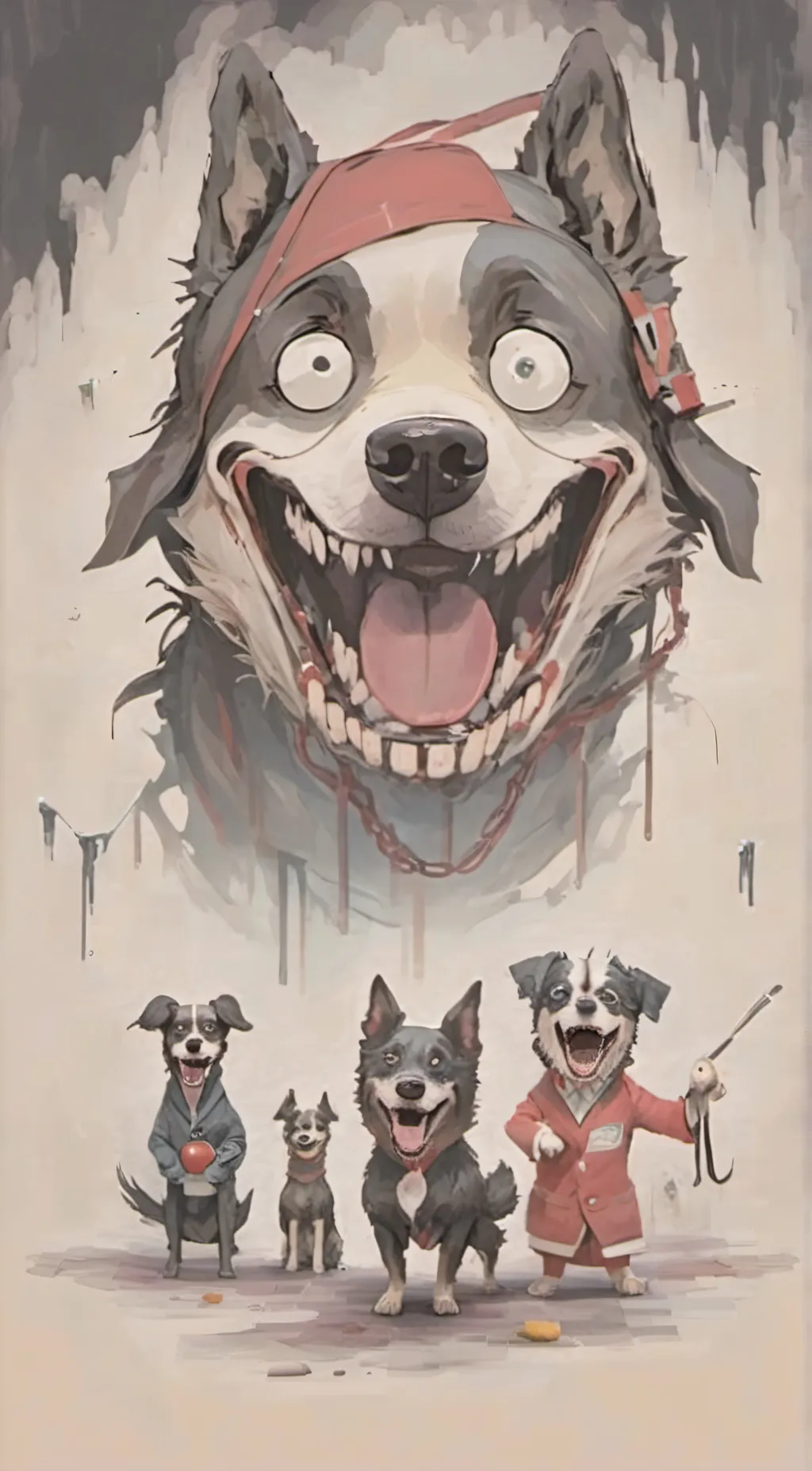 ai character: smile dog background