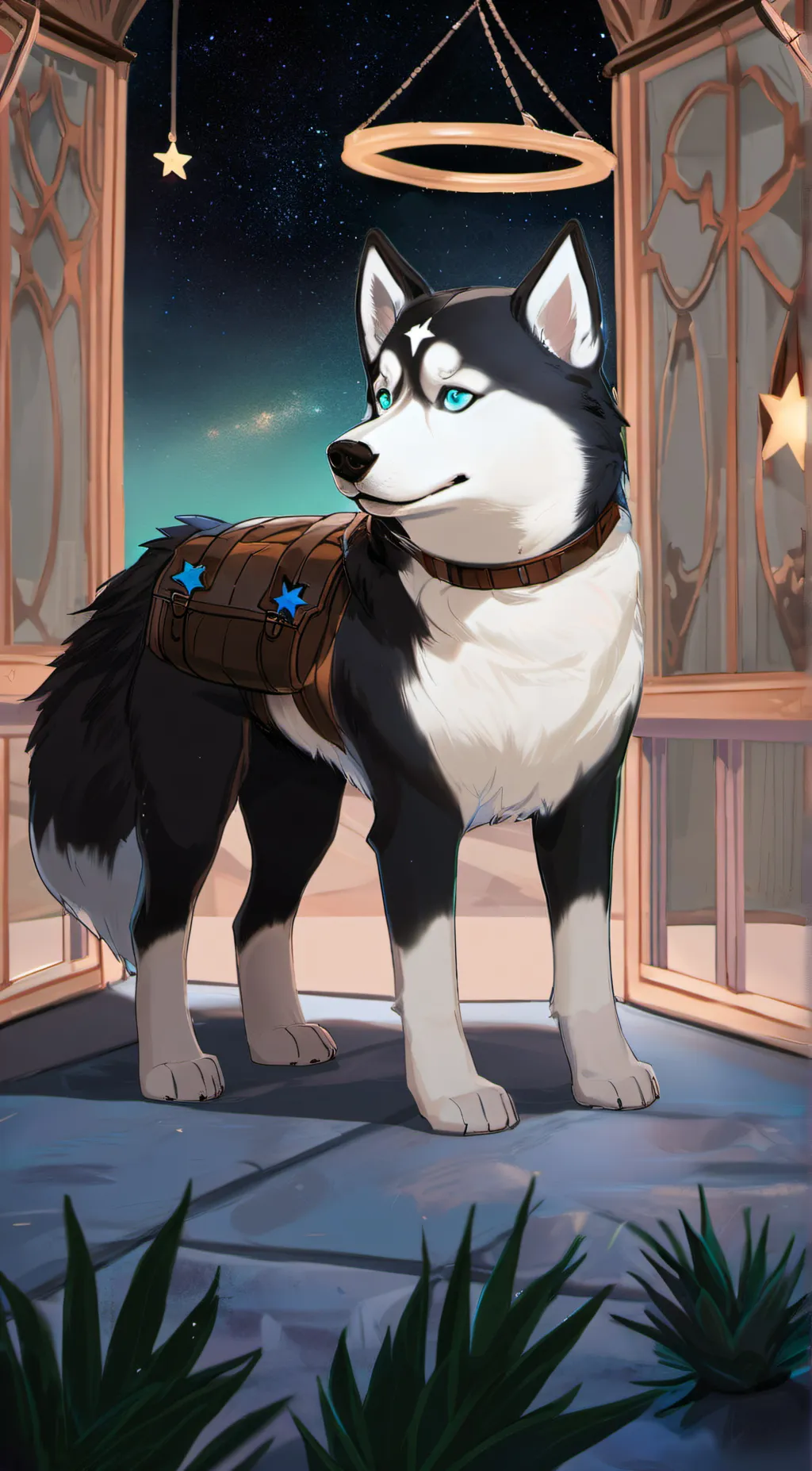 ai character: 🌟🐺 Juniper🐺🌟 background