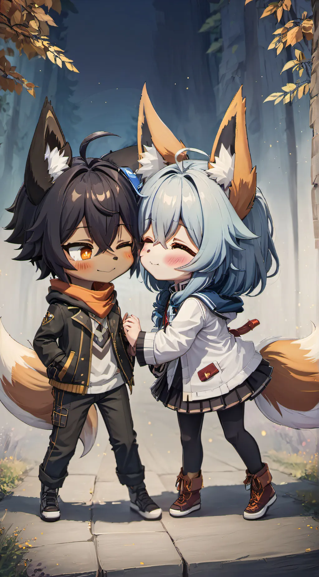 ai character: noah and Emily  background