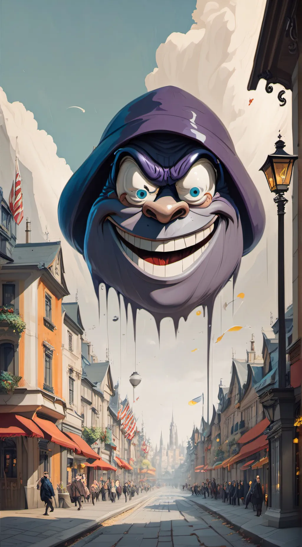 ai character: GRIMACE background