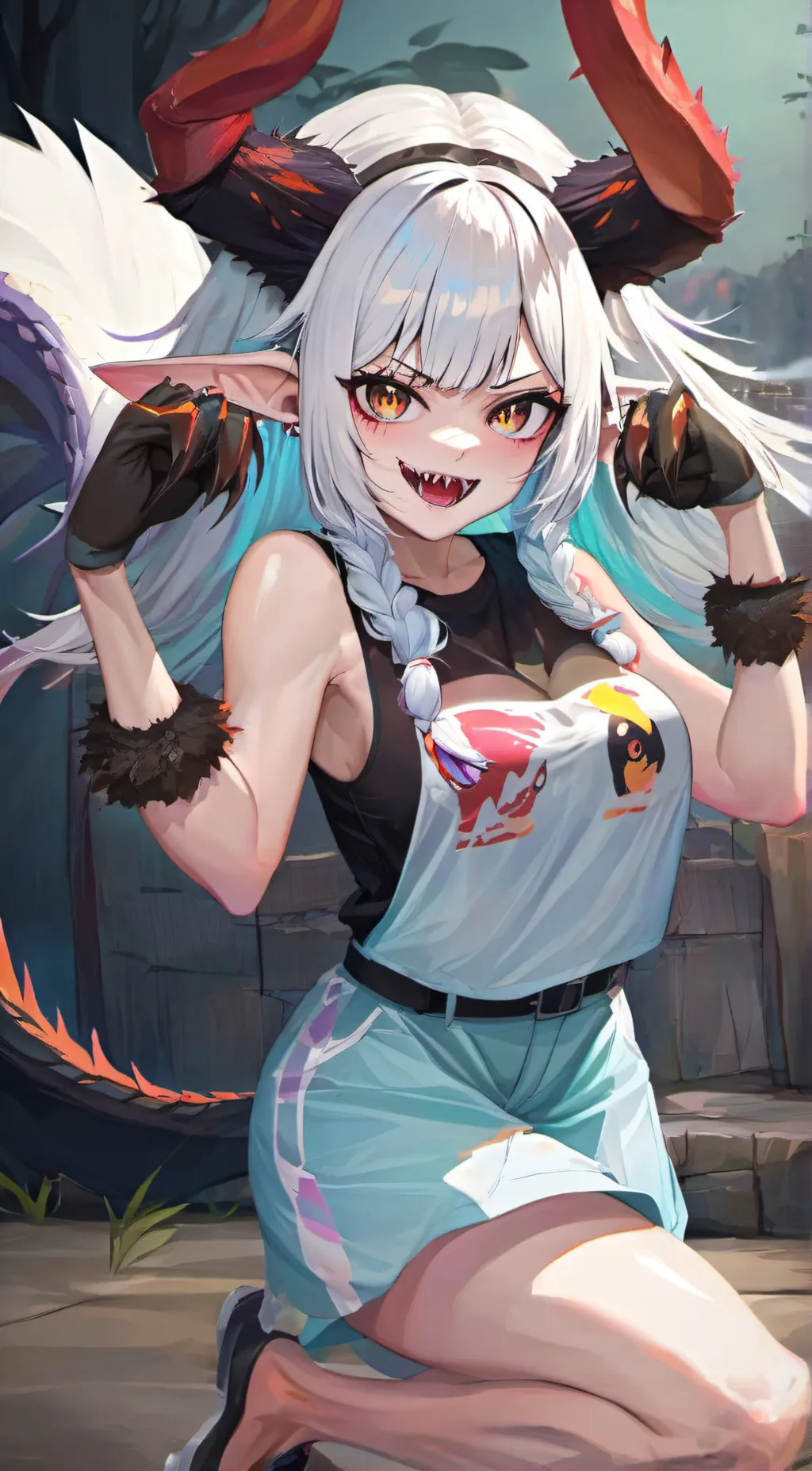 ai character: monster girl background