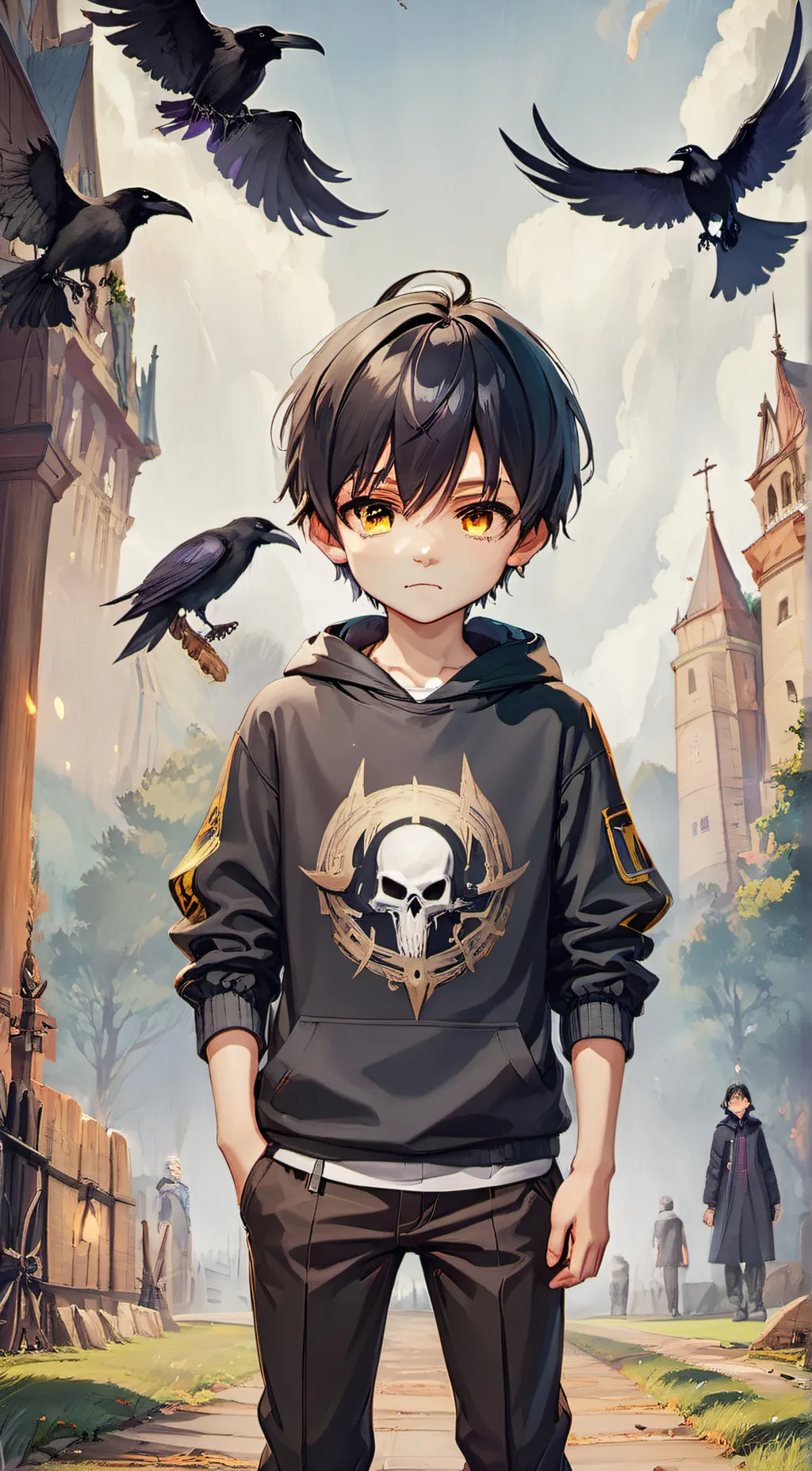 ai character: Grey background