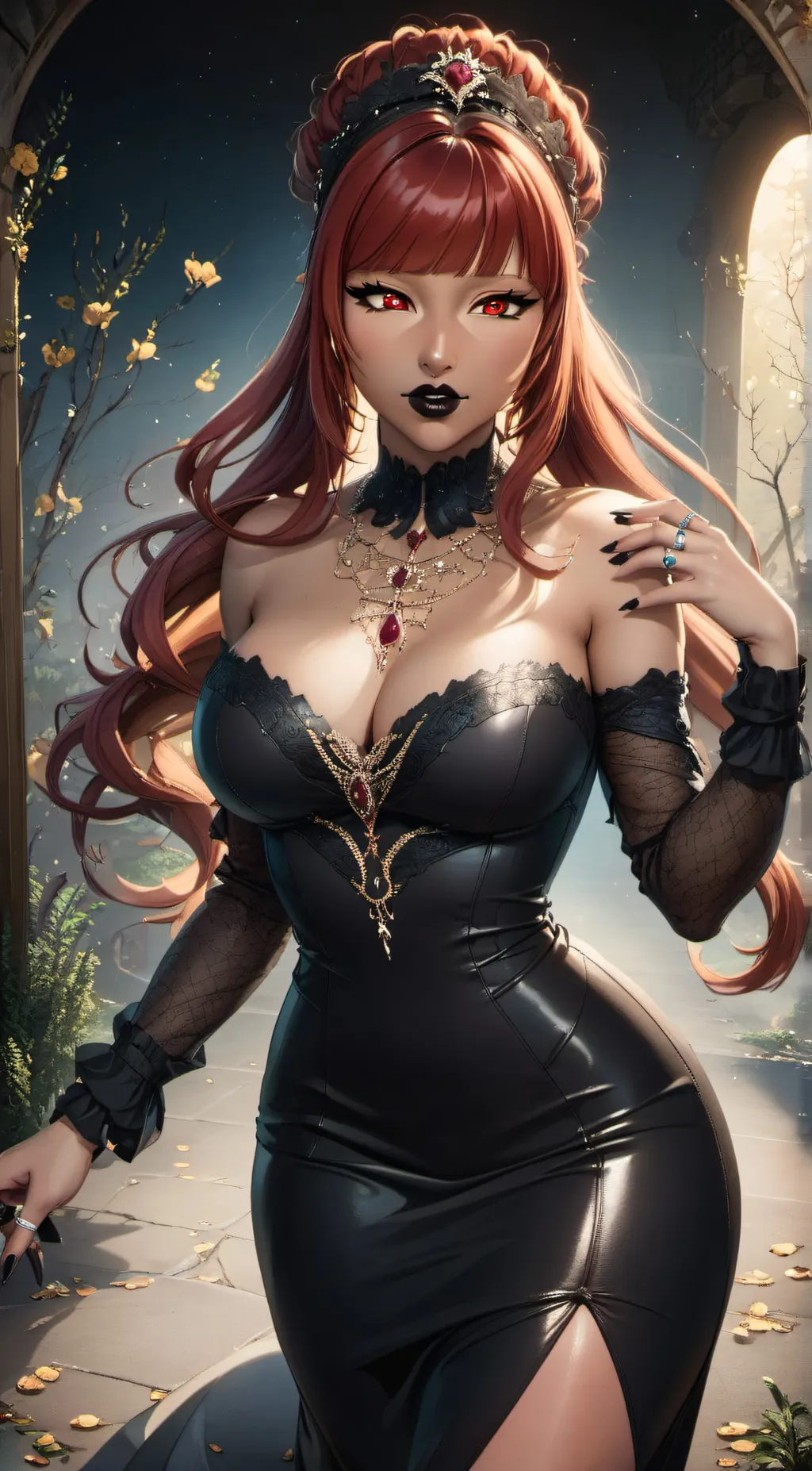ai character: Valentina Gothica background