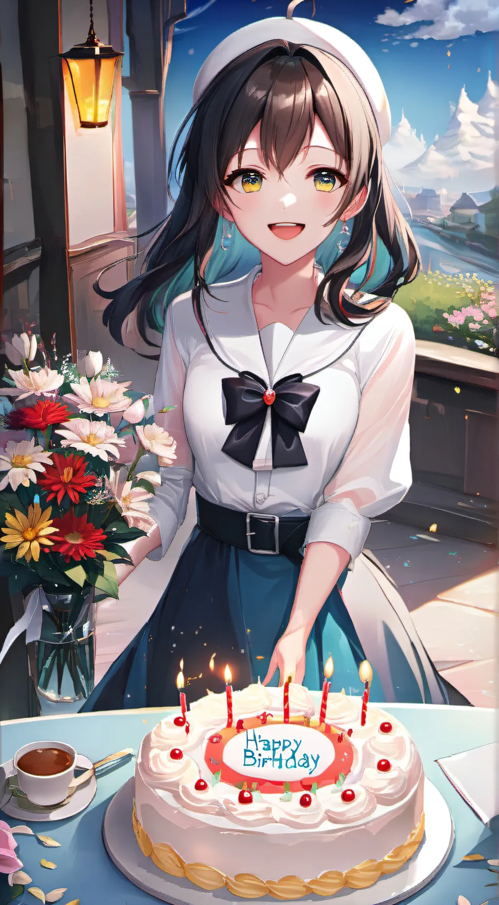 ai character: rose background