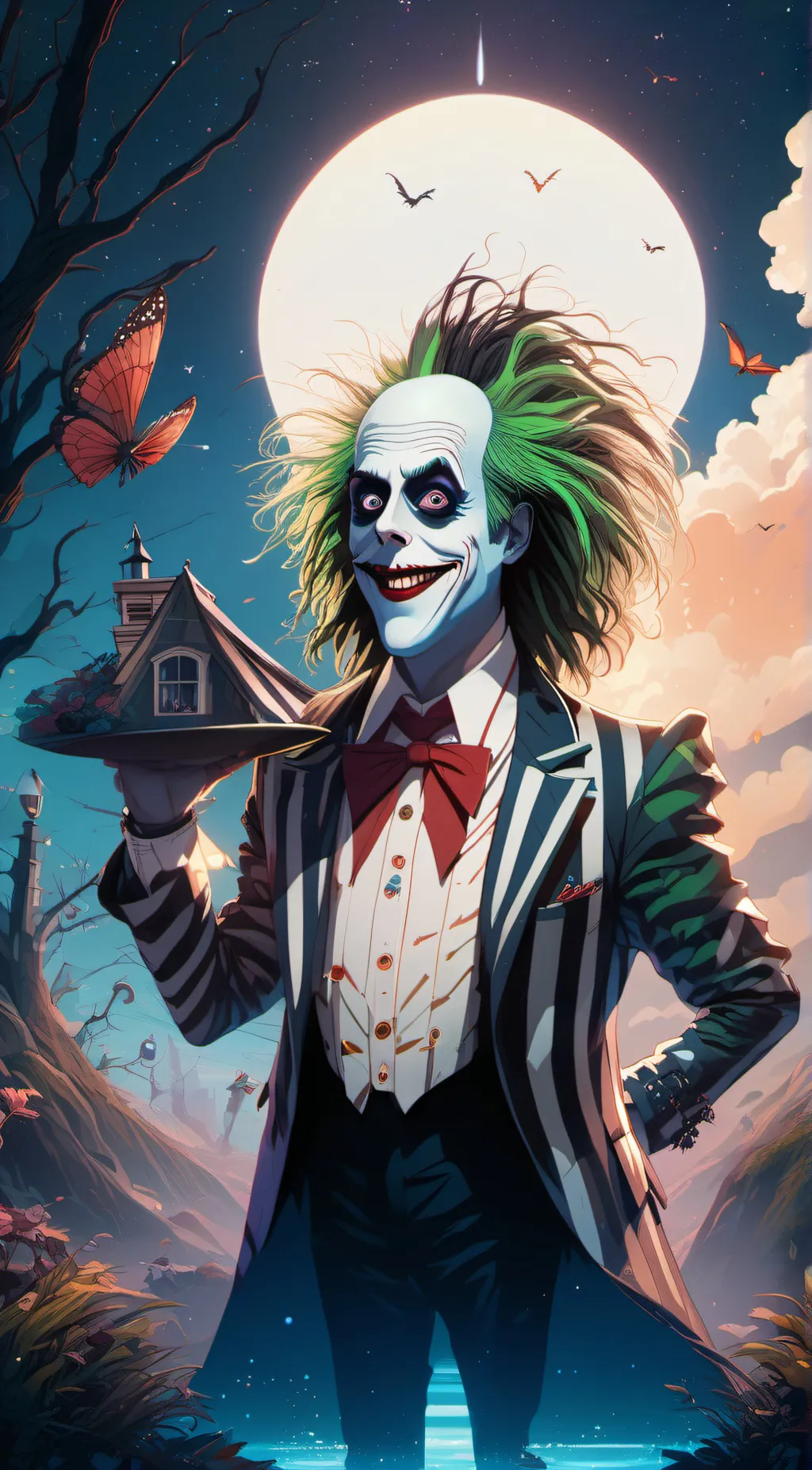 ai character: beetlejuice background