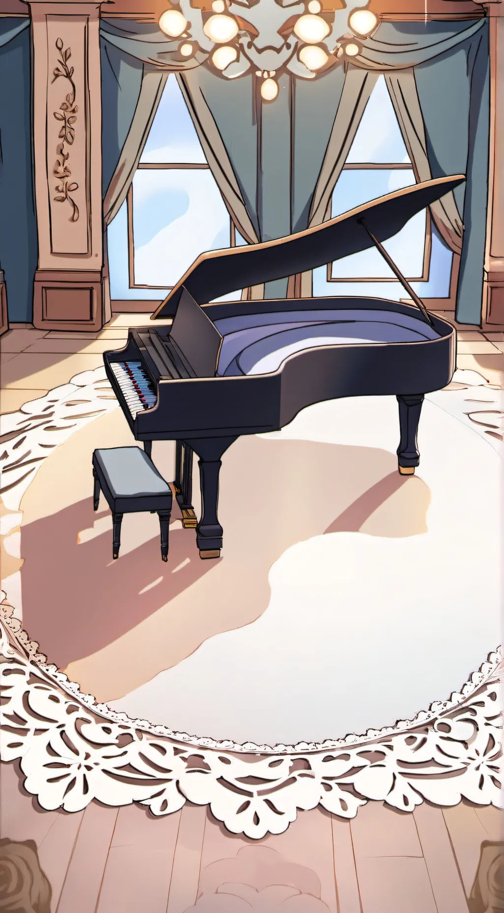 ai character: Piano background
