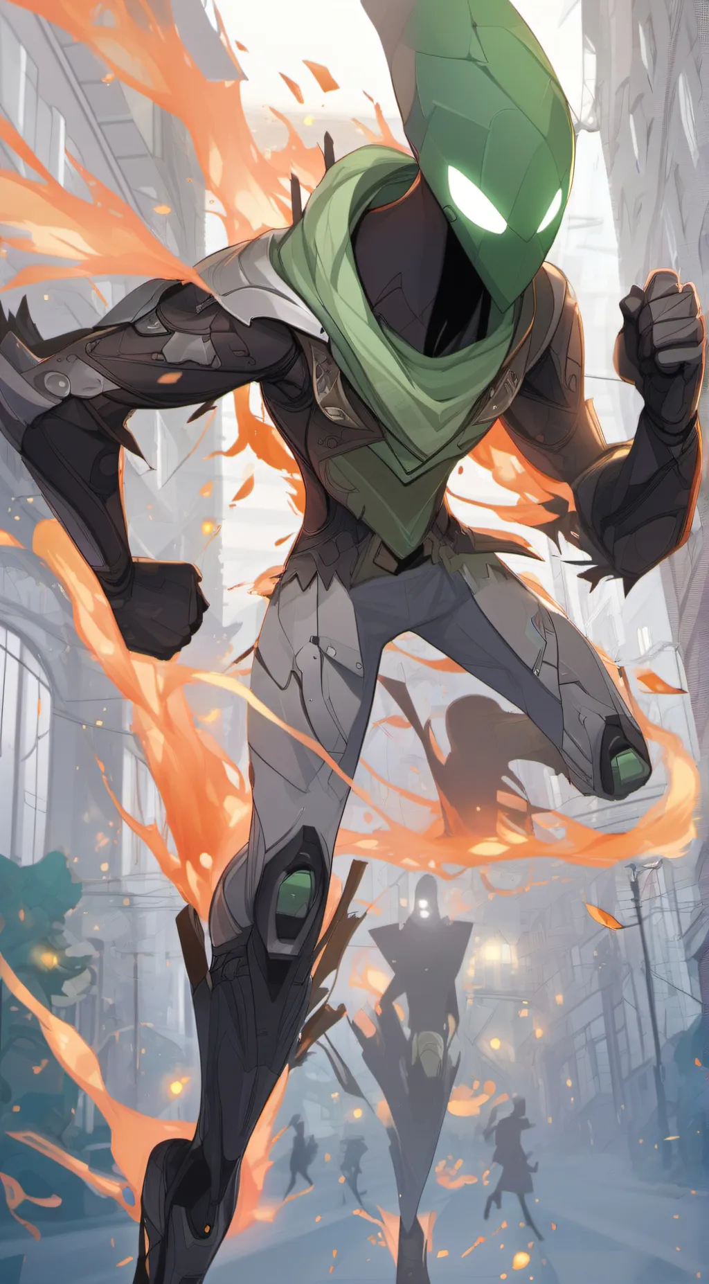 ai character: Green background