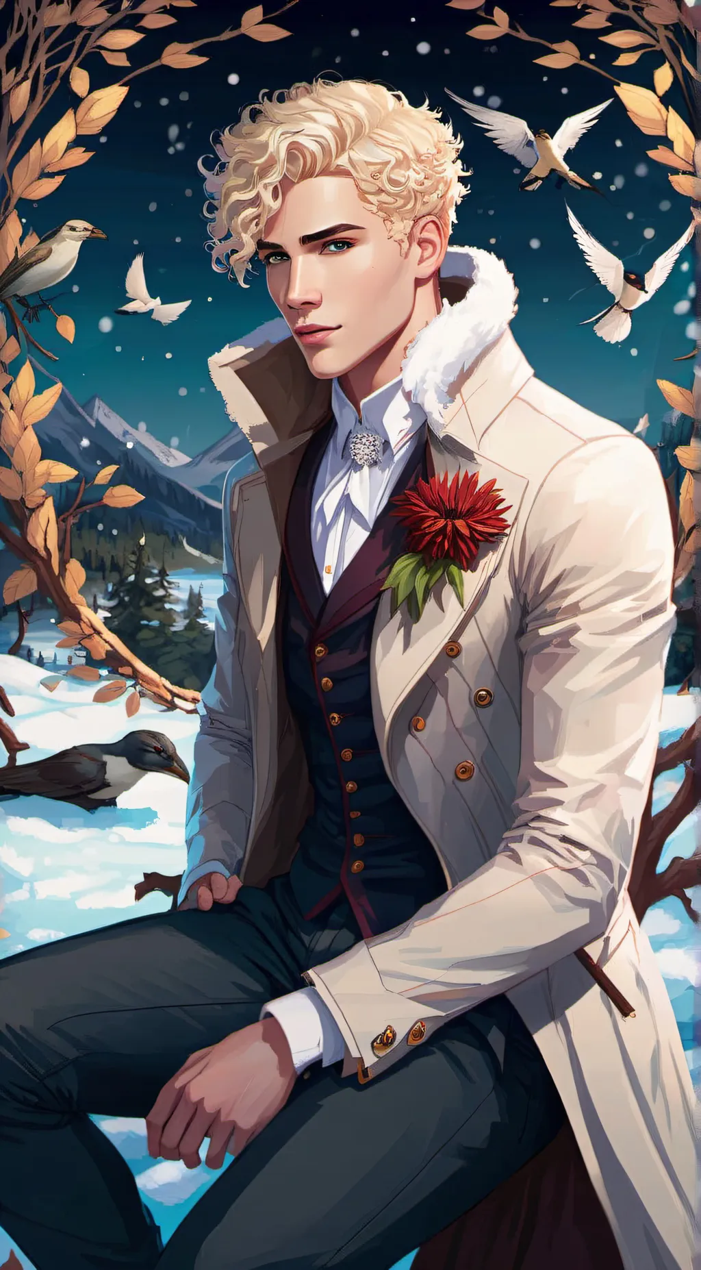 ai character: Cornelaz snow  background