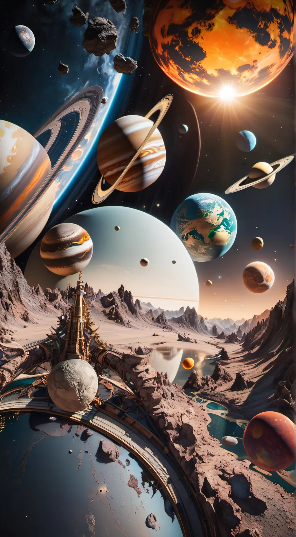 ai character: solar system background