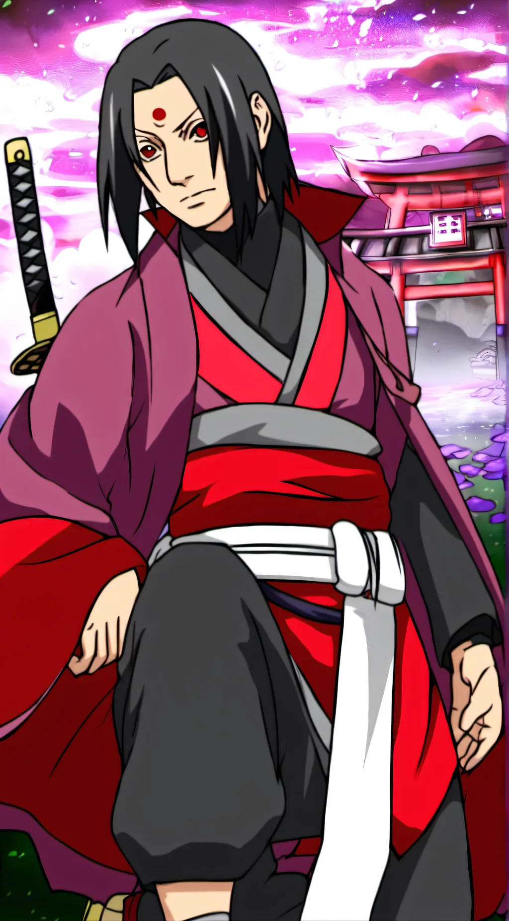 ai character: itachi uchiha background
