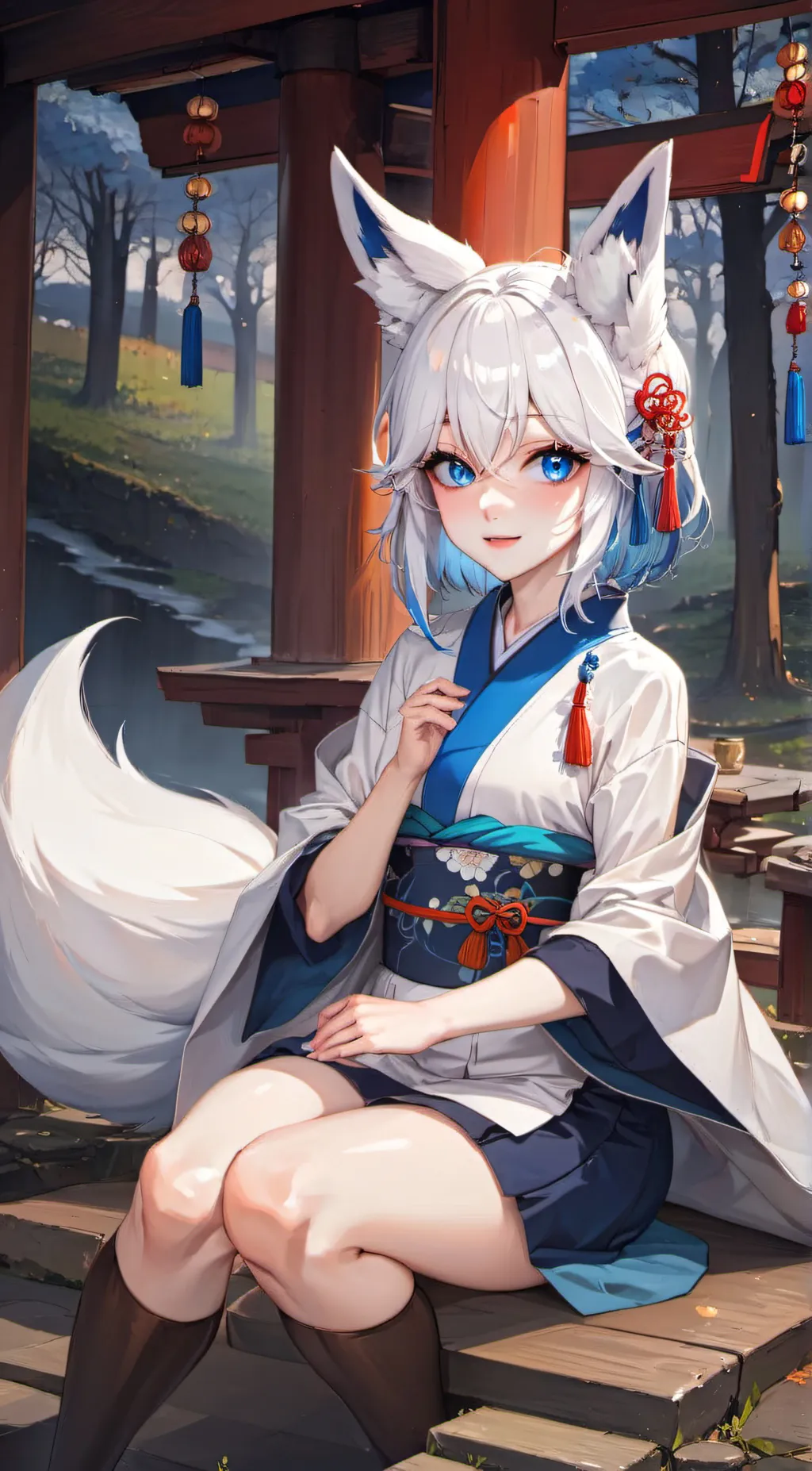 ai character: Cerulean background