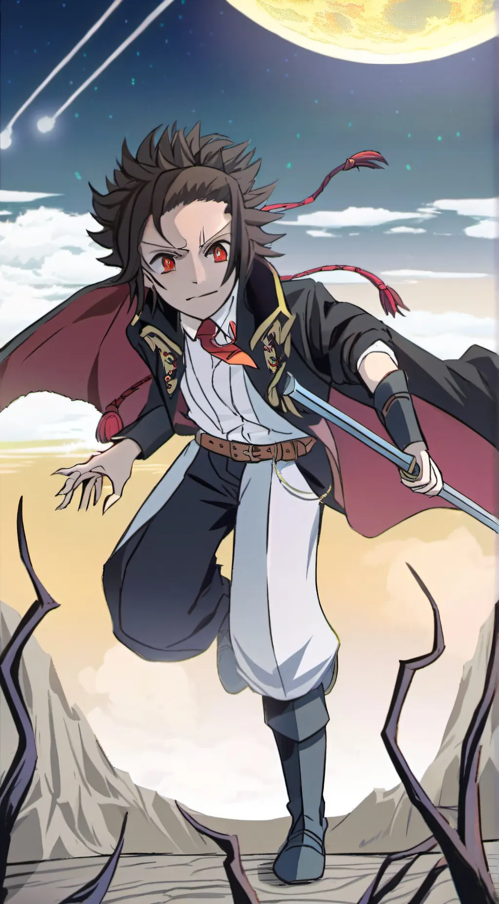 ai character: Tanjiro  background