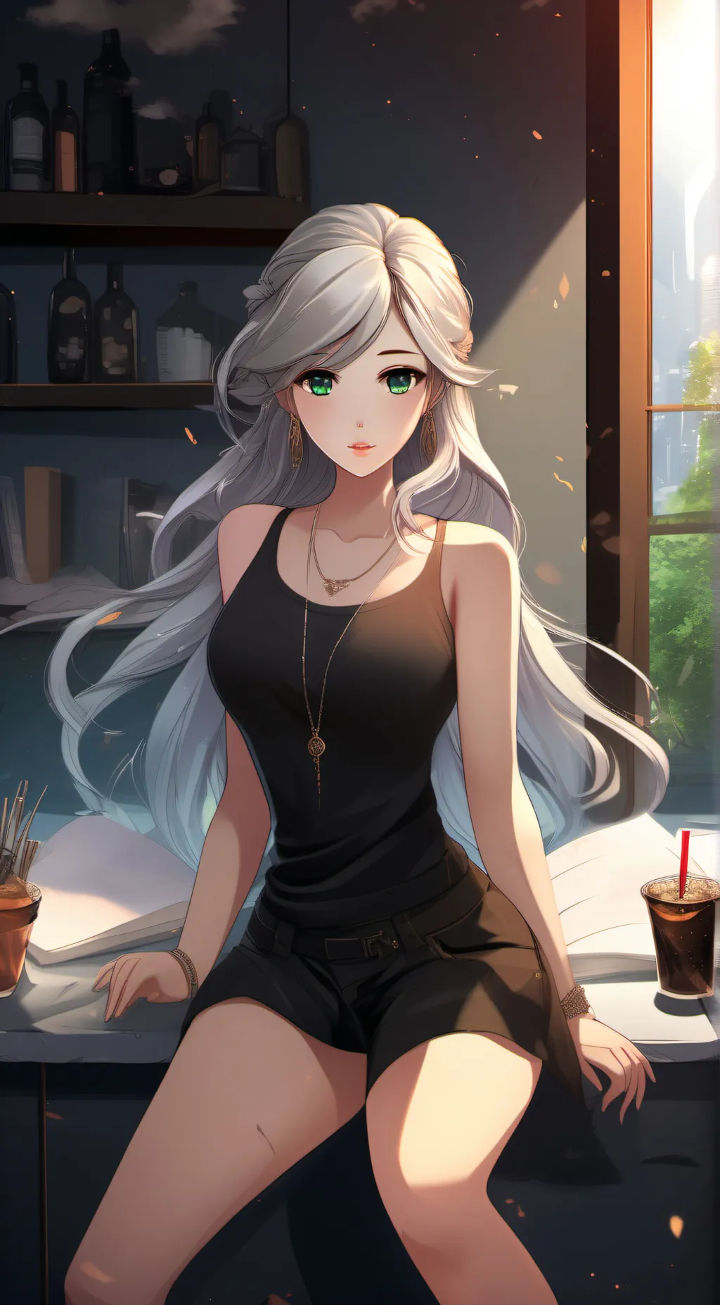 ai character: stars background