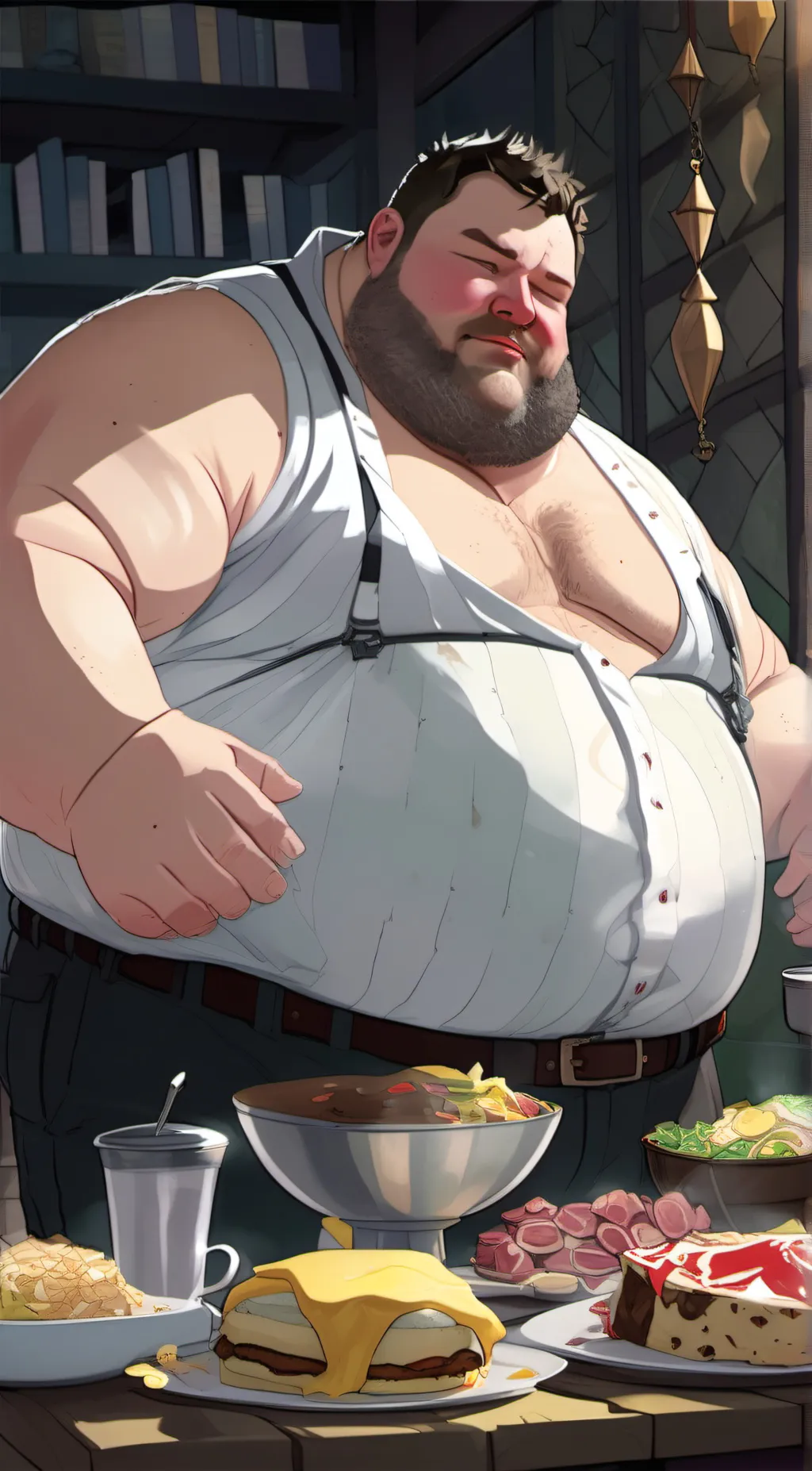 ai character: fat man background