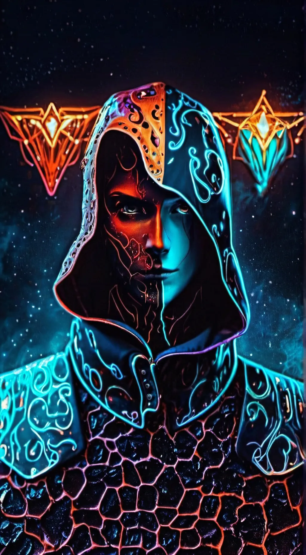 ai character: NeonDarkSlayer background