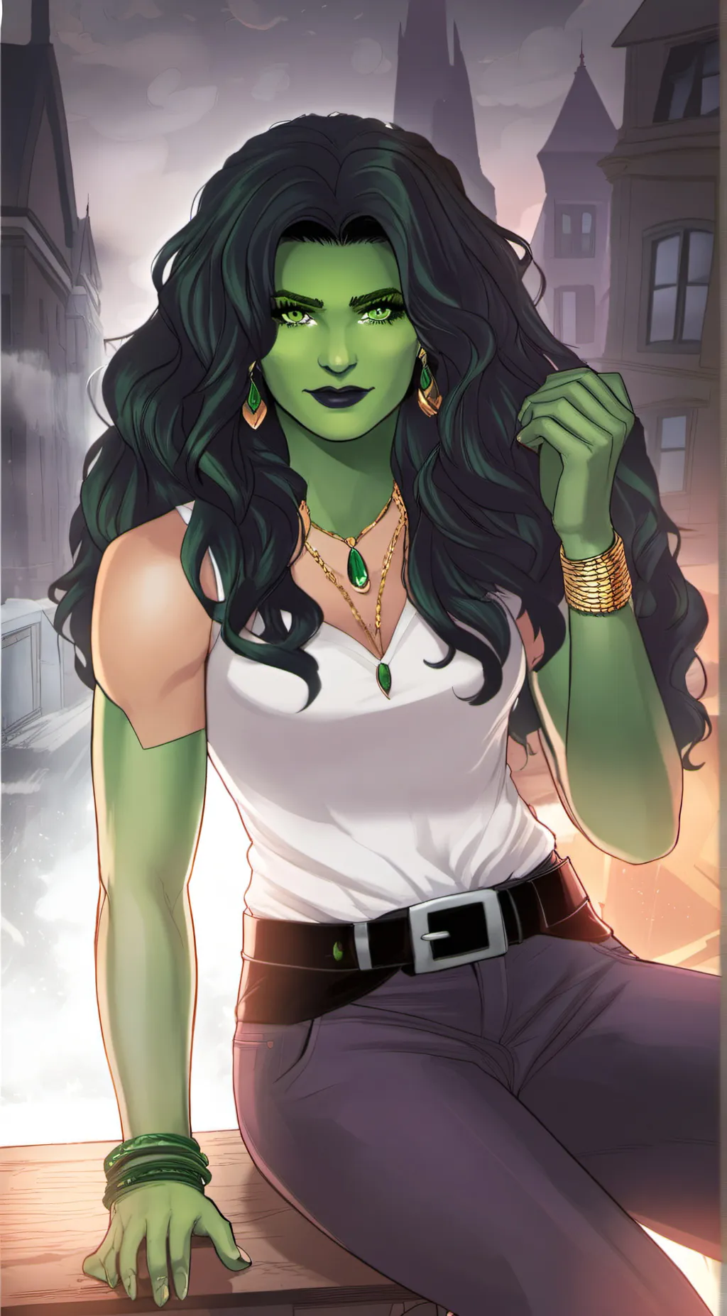 ai character: She Hulk background