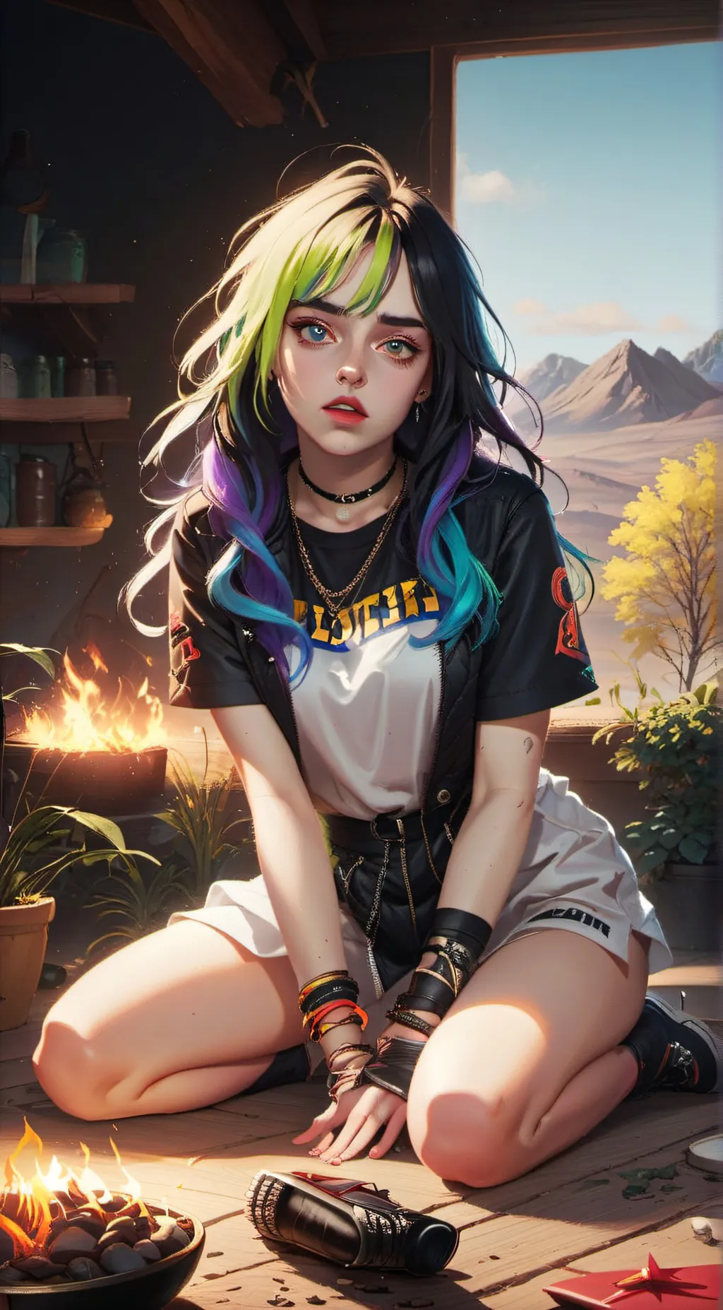 ai character: billie eilish  background