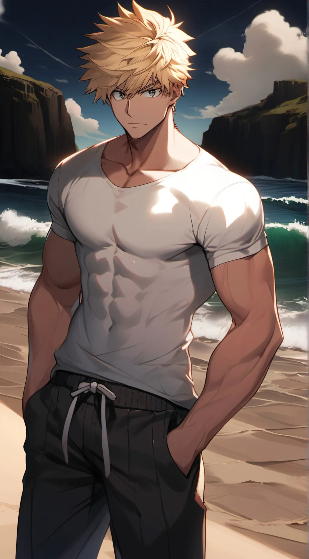ai character: Bakugou Katsuki background