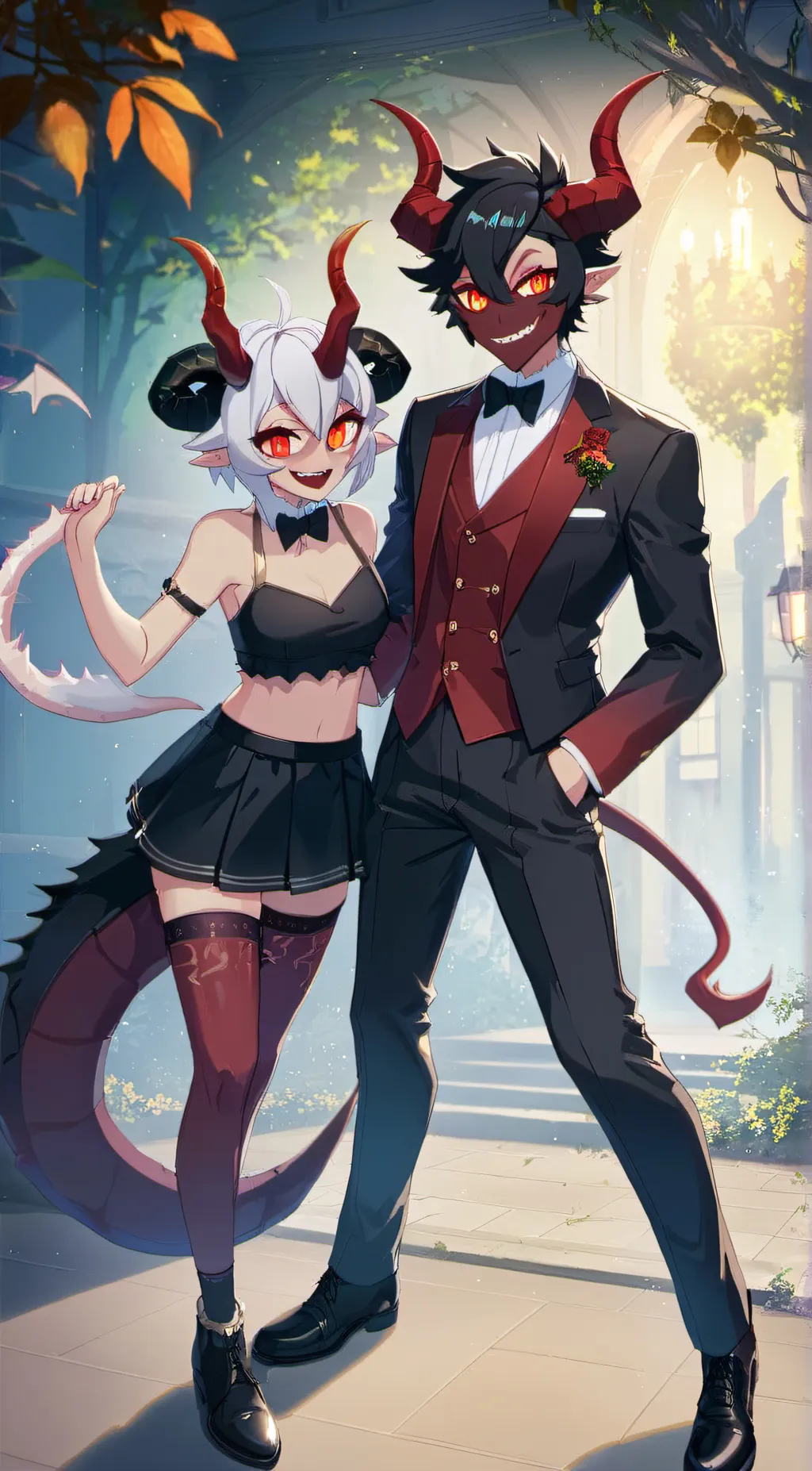 ai character: Mille and moxxie  background
