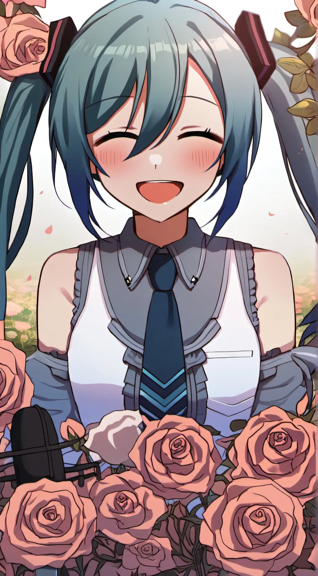 ai character: Hatsune Miku  background