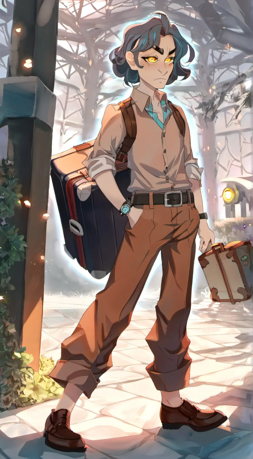 ai character: Human Squidward background
