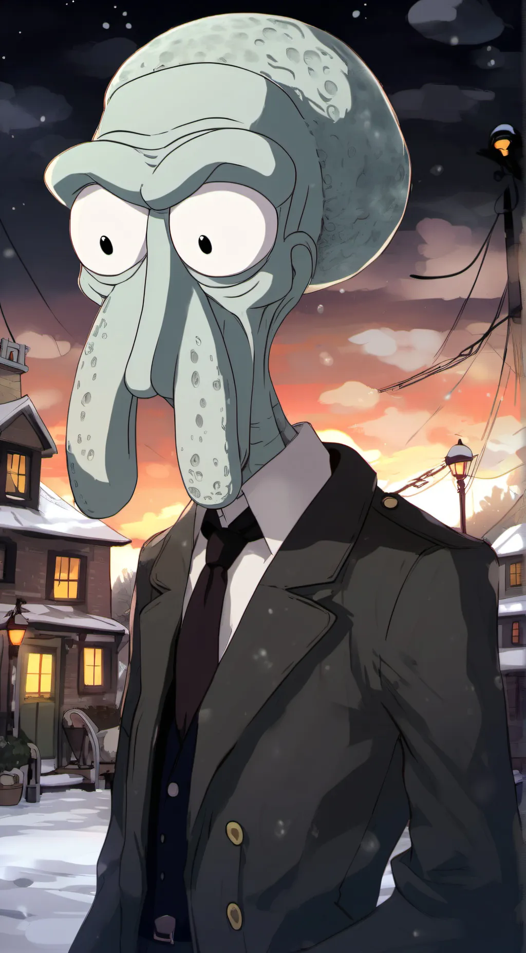 ai character: Squidward Tentacle background