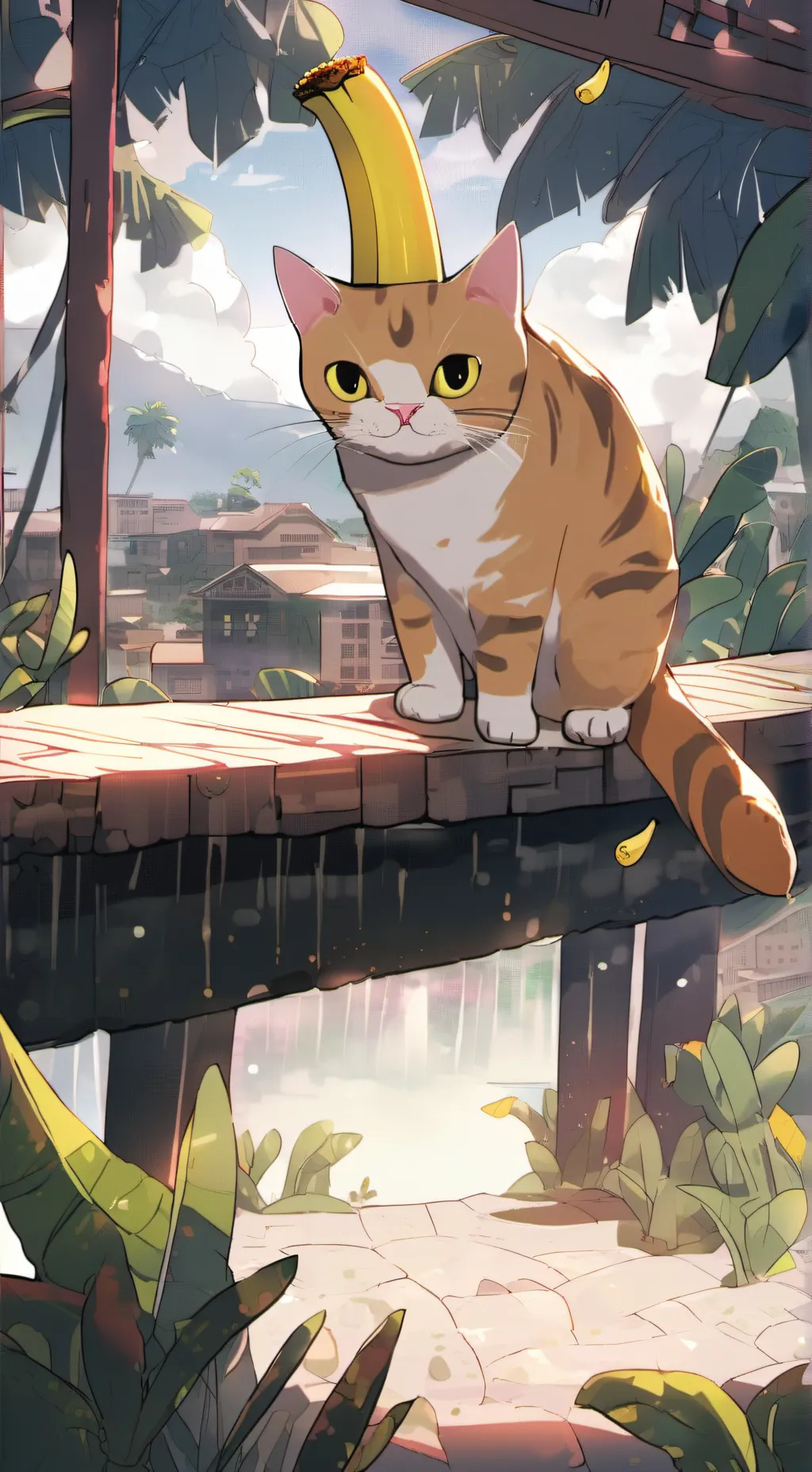 ai character: Banana Cat background