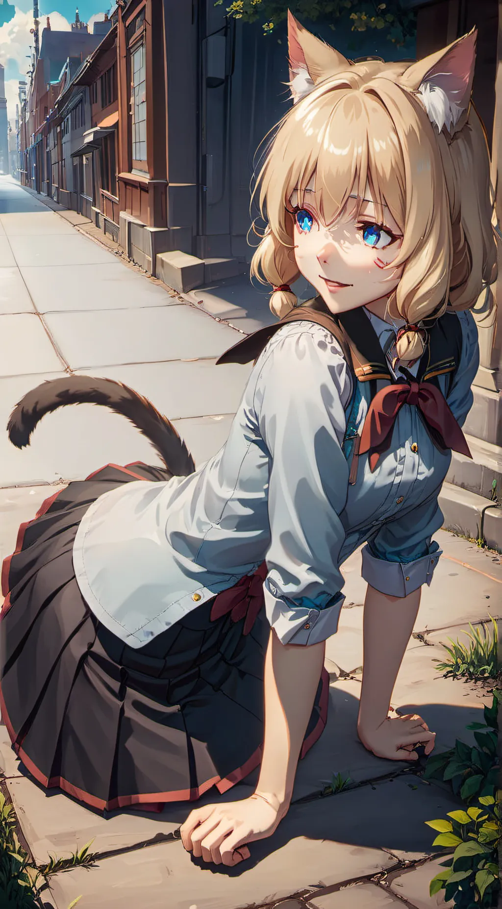 ai character: cat girl slave  background